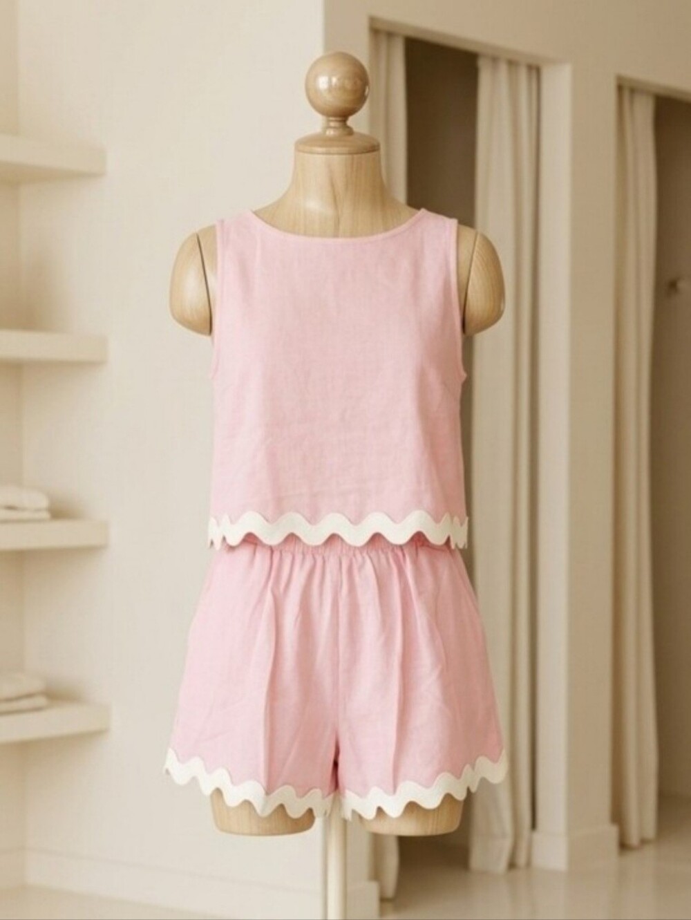 Anna-Kaci Pink Ric-Rac Short Set – NWT Sz Lg